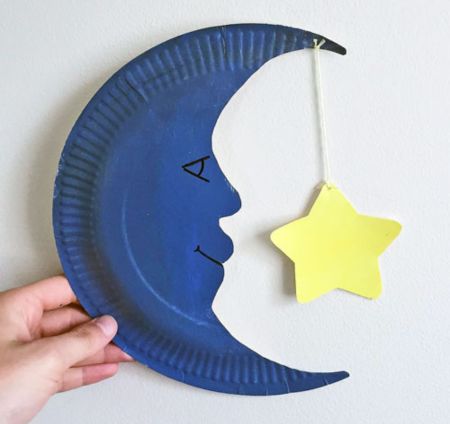 Paper Plate Moon and Stars